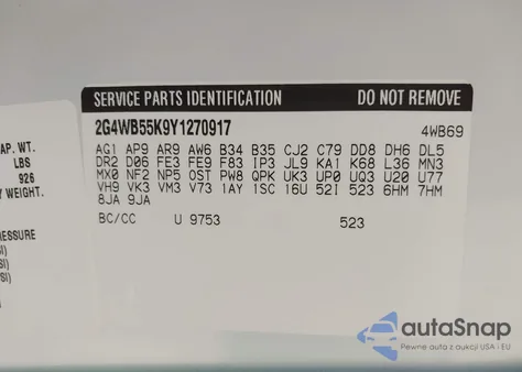 2000 Buick Regal Ls из США, поврежденный, VIN 2G4WB55K9Y1270917